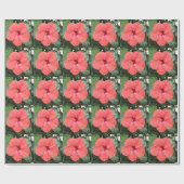 Papier Cadeau Beau papier d'enveloppement d'Hibiscus orange (Plat)