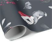 Papier Cadeau Beau papier enveloppant de pingouins de Noël (Coin rond)