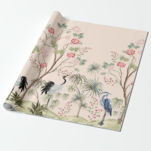Papier Cadeau Beau papier peint exotique chinoiserie. Main dessi