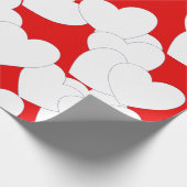Papier Cadeau Beau Papier Rouge Enveloppé Avec Gros Coeurs Blanc (Coin)