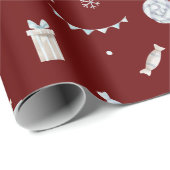 Papier Cadeau Beau papier traditionnel d'enveloppement de Noël (Coin rond)