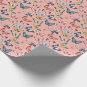 Papier Cadeau Beau Papillon coloré imprimé (Coin)
