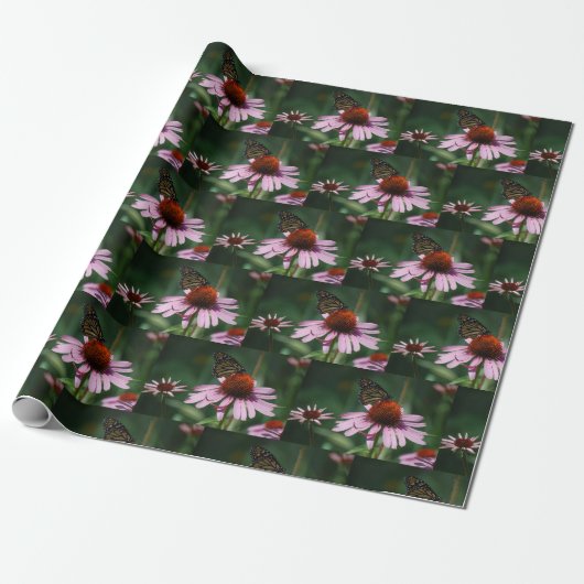 Papier Cadeau Beau papillon et confleur (Déroulé)