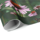 Papier Cadeau Beau papillon et confleur (Coin rond)