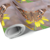 Papier Cadeau Beau papillon sur Fleur Jaune (Coin rond)