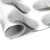 Papier Cadeau Beau Peacock Blanc (Coin rond)