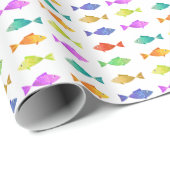Papier Cadeau Beau poisson de mer coloré (Coin rond)