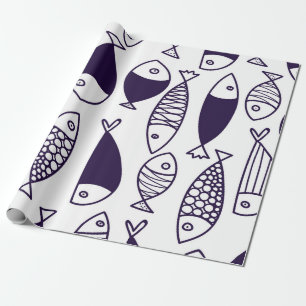 Papier Cadeau Beau poisson. Enfants arrière - plans. Motif sans