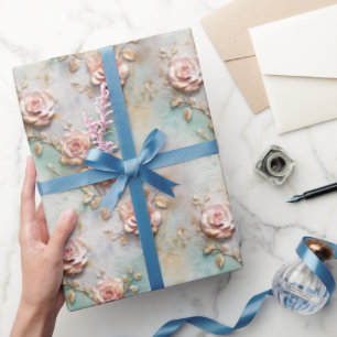 Papier Cadeau Beau Romantique Rose rose rose Roses romantiques