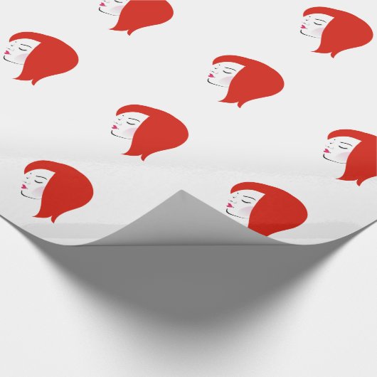 Papier Cadeau Beau roux utilisant un rouge à lèvres rouge (Coin)