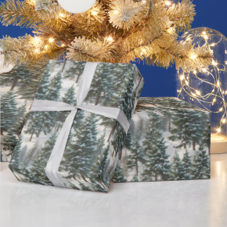 Papier Cadeau Beau Scotch Pine Tree Festive Wrapping Papier