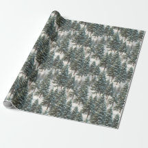 Beau Scotch Pine Tree Festive Wrapping Papier