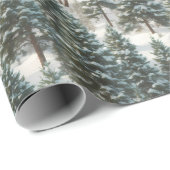 Papier Cadeau Beau Scotch Pine Tree Festive Wrapping Papier (Coin rond)