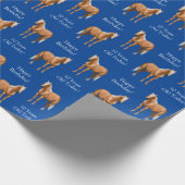 Papier Cadeau Beau Stallion Cheval Palomino Quarter (Coin)