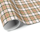 Papier Cadeau Beau Tan Tartan Plaid (Coin rond)