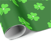 Papier Cadeau Beau trèfle vert pour la Saint Patrick (Coin rond)