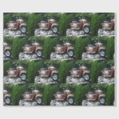 Papier Cadeau Beau vieux scooter brillant papier enveloppant (Plat)