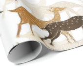 Papier Cadeau Beau Vintage Cerf Motif sans joint (Coin rond)