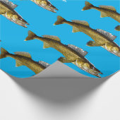 Papier Cadeau Beau Walleye sur Blue (Coin)