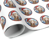 Papier Cadeau Beau Weimaraner Chien Motif de Noël (Coin rond)
