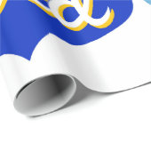 Papier Cadeau BEAUCOUP AIMÉ - adoré - Coeurs d'amour bleu (Coin rond)