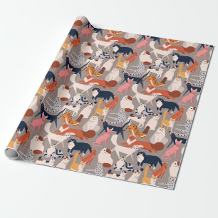 Papier Cadeau Beaucoup Beaucoup de Chats - Amateur de Chats Mign