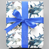 Papier Cadeau Beaucoup d'aquarelle de requins