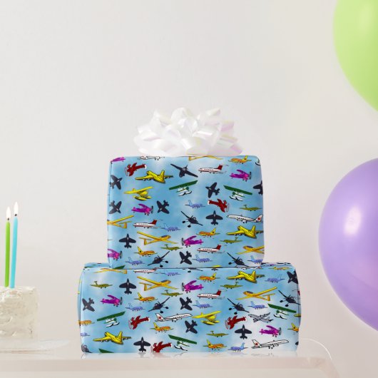Papier Cadeau Beaucoup d'avions Jets Avions de chasse Fun Garçon (Cadeaux de fête)
