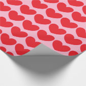 Papier Cadeau Beaucoup de Coeurs, rose et rouge Saint Valentin (Coin)