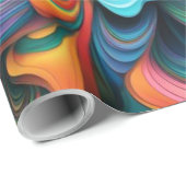 Papier Cadeau Beaucoup de couleurs Flower Boho (Coin rond)