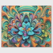 Papier Cadeau Beaucoup de couleurs Flower Boho (Plat)