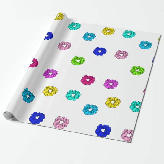 Papier Cadeau Beaucoup de filles de Scrunchies (Déroulé)