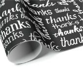 Papier Cadeau Beaucoup de Merci Texte En Noir (Coin rond)