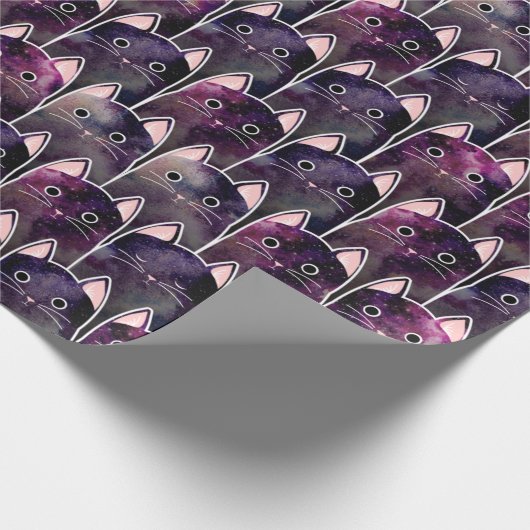 Papier Cadeau Beaucoup de Motif de chats galaxy (Coin)