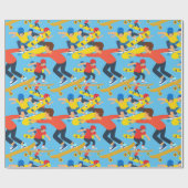 Papier Cadeau Beaucoup de Skateboarders (Plat)