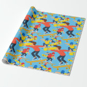 Papier Cadeau Beaucoup de Skateboarders (Déroulé)