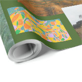 Papier Cadeau beaucoup de trucs propres collage avec des arbres, (Coin rond)