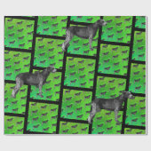 Papier Cadeau Beaucoup de Wolfhounds irlandais noirs   (Plat)