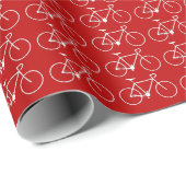 Papier Cadeau Beaucoup d'icônes blanches de bicyclette sur un (Coin rond)