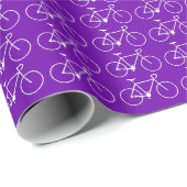 Papier Cadeau Beaucoup d'icônes blanches de bicyclette sur un (Coin rond)