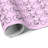 Papier Cadeau Beaucoup d'icônes de vélo noir sur un Arrière - pl (Coin rond)