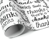 Papier Cadeau Beaucoup Merci Texte En Blanc (Coin rond)