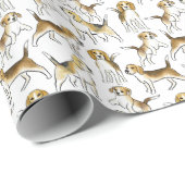 Papier Cadeau Beauté beagle : Motif de chien aquarelle (Coin rond)