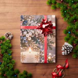Papier Cadeau Beauté de Noël Élégante Sarcelle Bourgogne