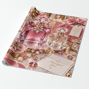 Papier Cadeau Beauté de Noël Luxueuse Rubis
