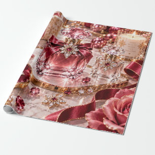 Papier Cadeau Beauté de Noël Luxueuse Rubis