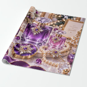 Papier Cadeau Beauté de Noël Luxueuse Violette