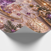 Papier Cadeau Beauté de Noël Violet prune (Coin)