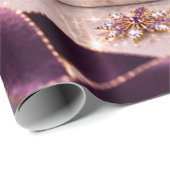 Papier Cadeau Beauté de Noël Violet prune (Coin rond)