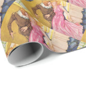 Papier Cadeau Beauté de sommeil de baiser de prince charme (Coin rond)